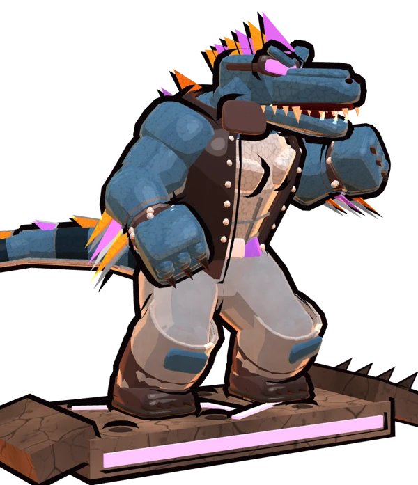 Sickle the Velociraptor on a stone board